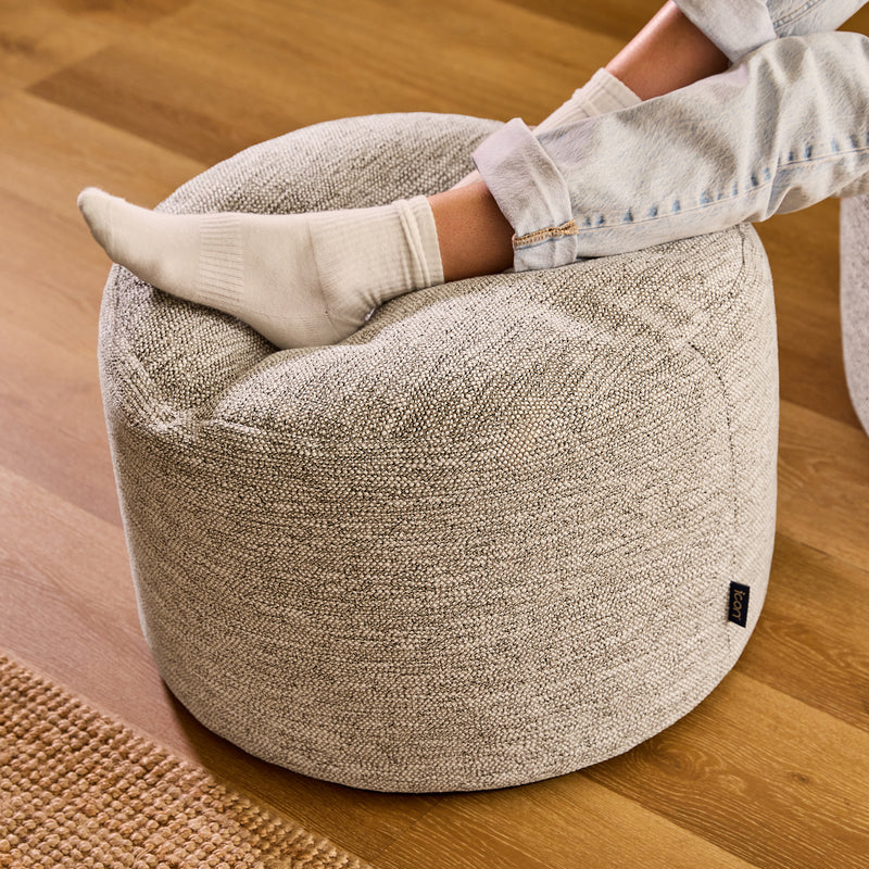 Milano Woven Round Footstool - Natural