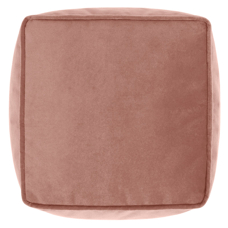 Amara Velvet Square Footstool - Dawn Pink