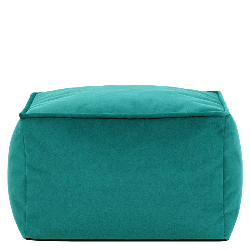 Amara Velvet Square Footstool - Teal