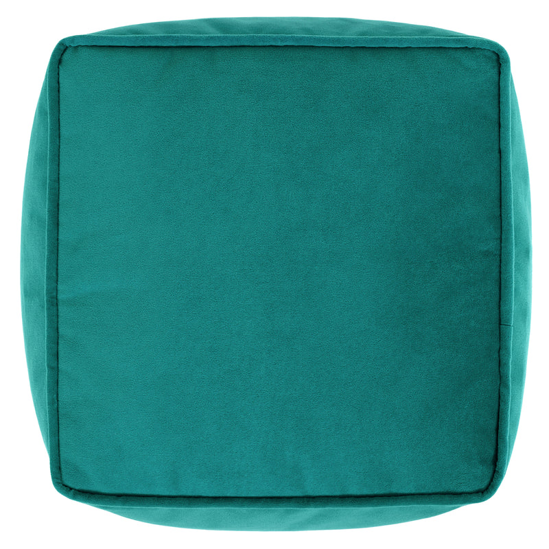 Amara Velvet Square Footstool - Teal