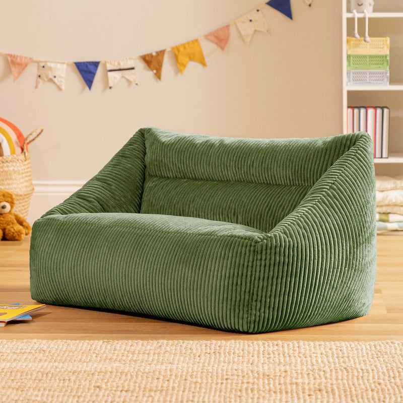 Kids Cecilia Cord Bean Bag Sofa - Sage Green