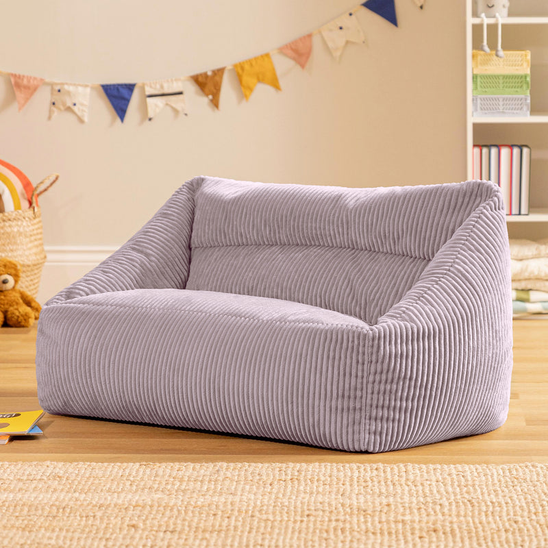Kids Cecilia Cord Bean Bag Sofa - Lavender