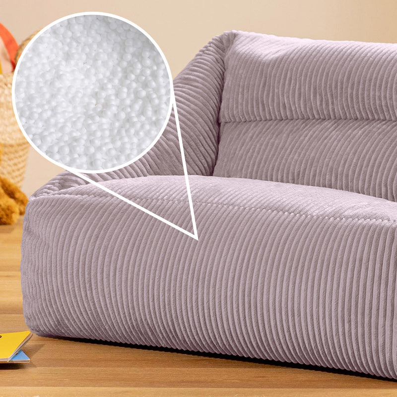 Kids Cecilia Cord Bean Bag Sofa - Lavender