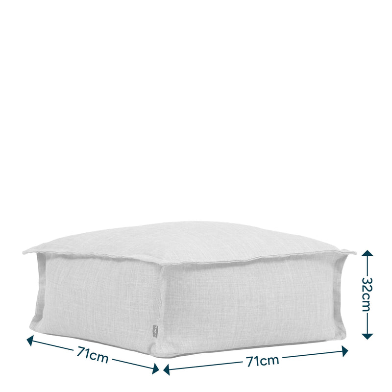 Vita Outdoor Woven Large Square Footstool - Natural