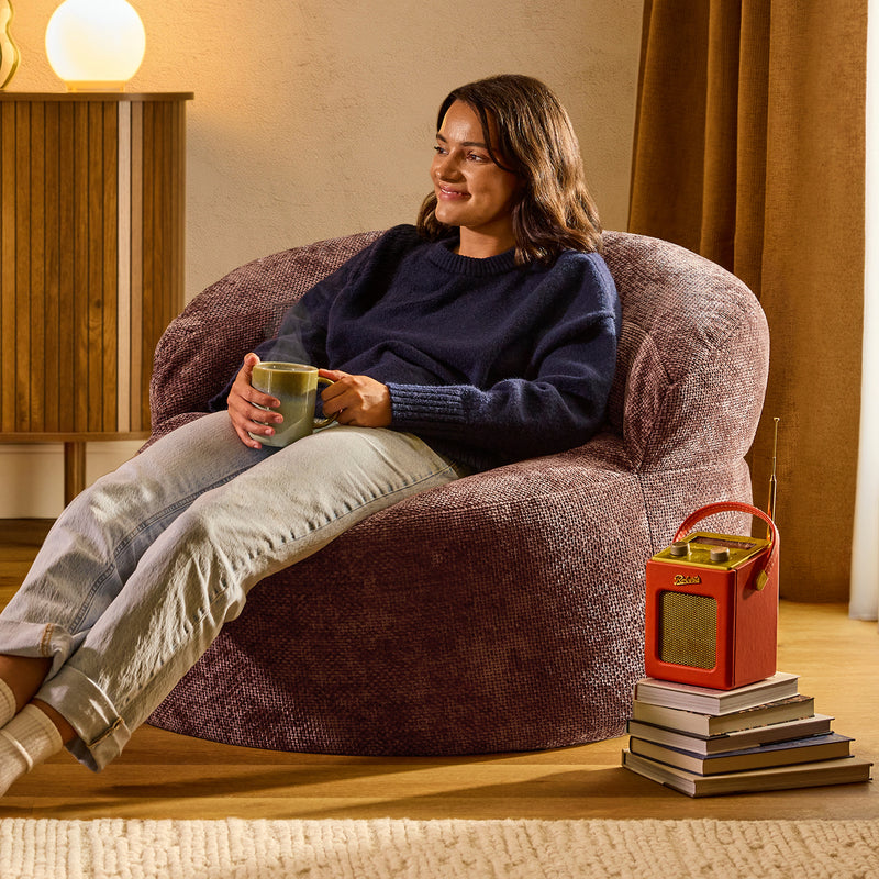 Orb Chenille Accent Chair Bean Bag - Mulberry
