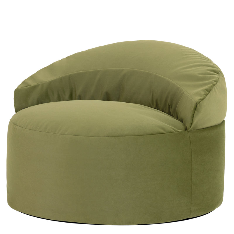 Orb Velvet Accent Chair Bean Bag - Olive Green