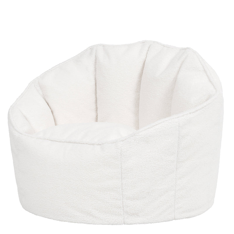 Sirena Bouclé Bean Bag Accent Chair - Ivory