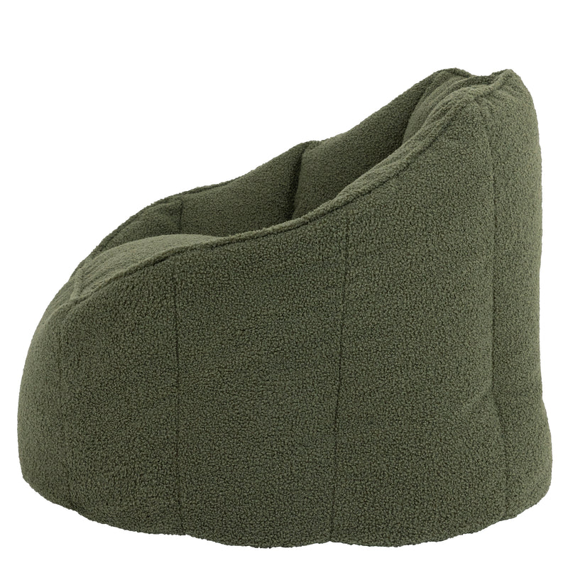 Sirena Bouclé Bean Bag Accent Chair - Olive Green