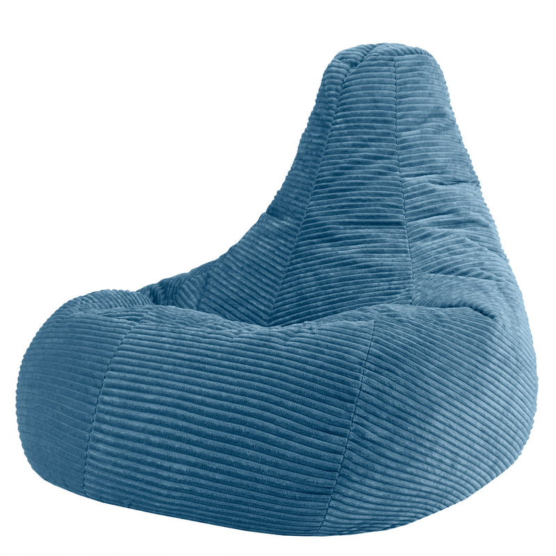Dalton XL Cord Recliner Bean Bag - Denim Blue