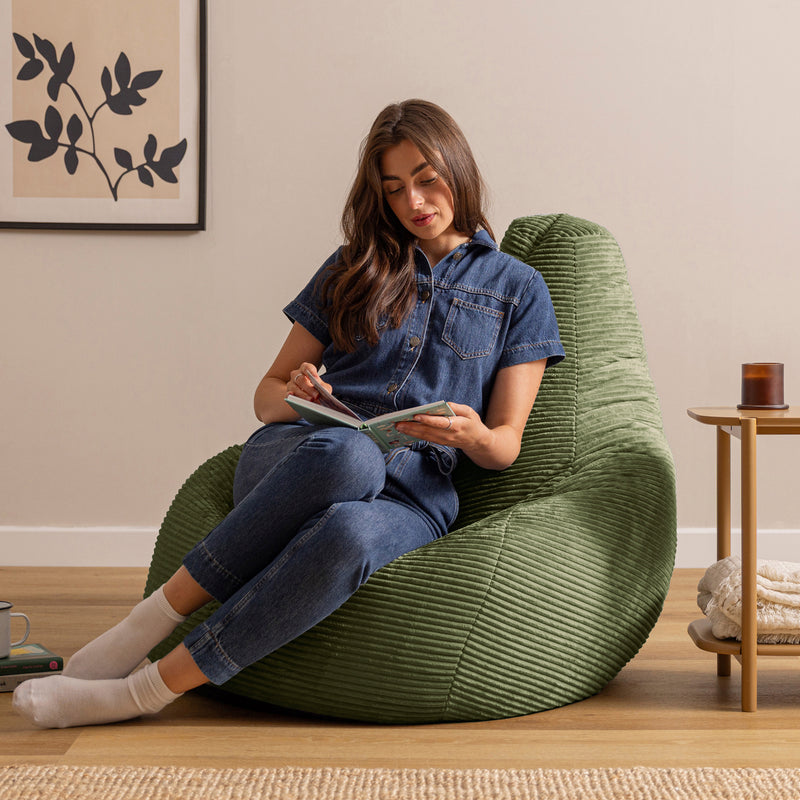 Dalton XL Cord Recliner Bean Bag - Sage Green