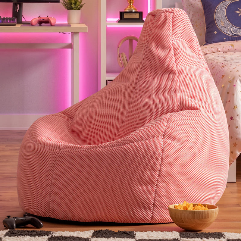 Gaming Performance Mesh XL Recliner Bean Bag - Rose Pink