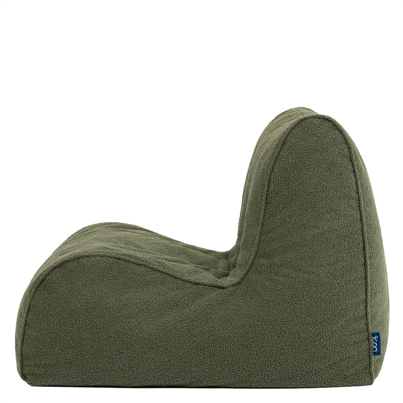 Swoop Bouclé Accent Chair Bean Bag - Olive Green