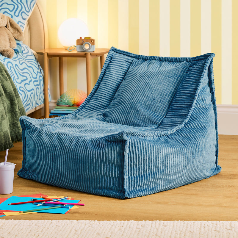 Kids Alto Cord Bean Bag Chair - Denim Blue