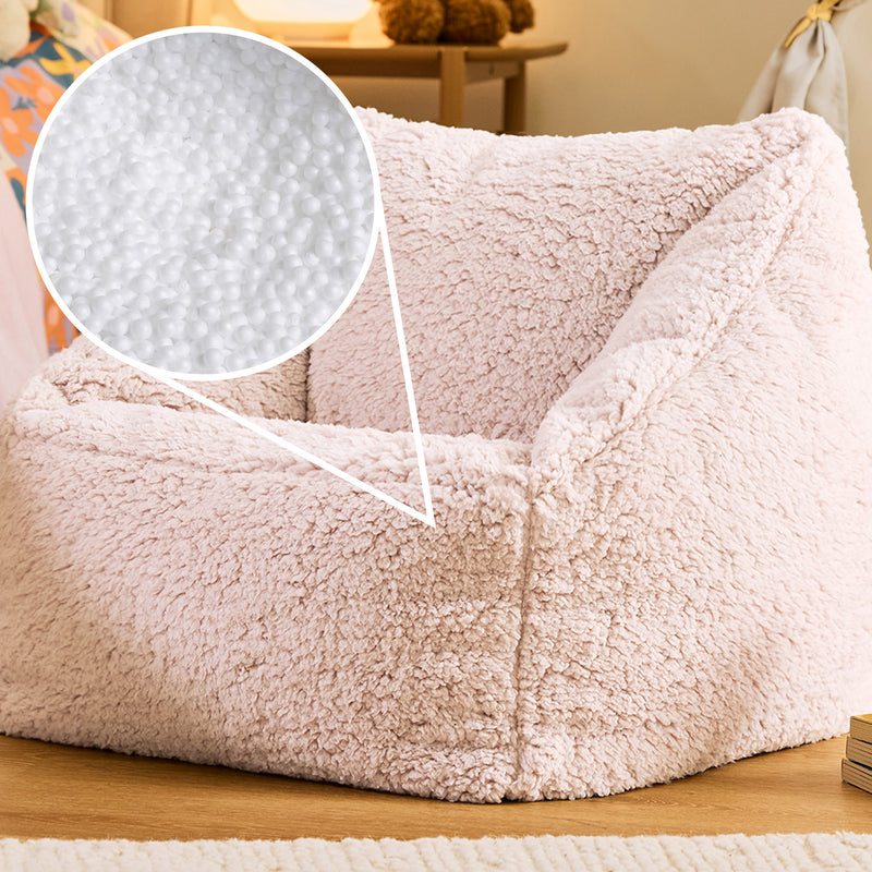 Kids Natalia Teddy Fleece Armchair - Pink