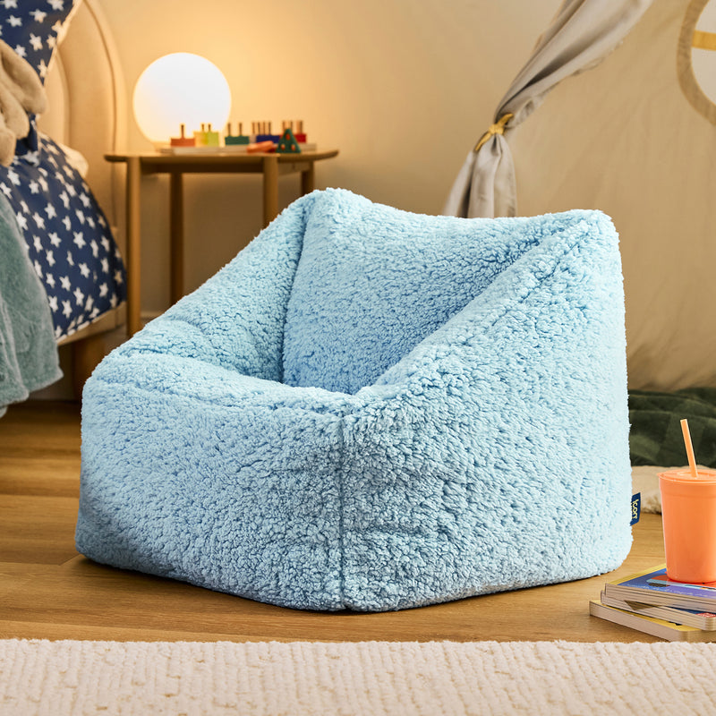 Kids Natalia Teddy Fleece Armchair Bean Bag - Frozen Blue