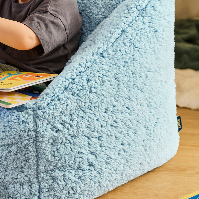 Kids Natalia Teddy Fleece Armchair Bean Bag - Frozen Blue