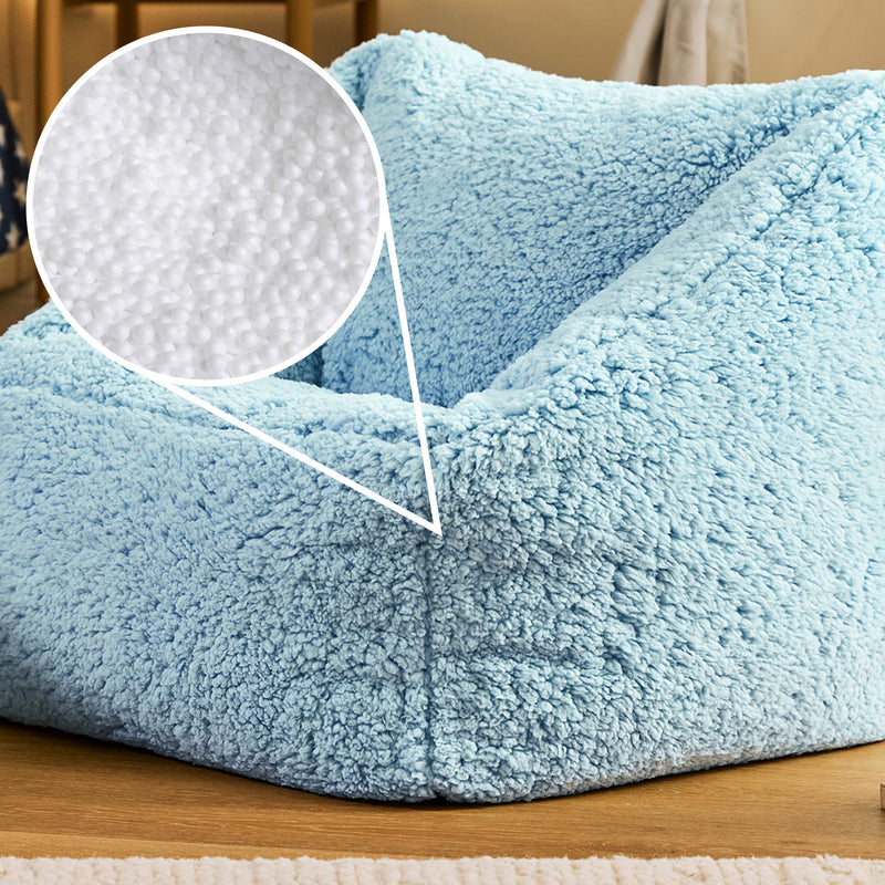 Kids Natalia Teddy Fleece Armchair Bean Bag - Frozen Blue