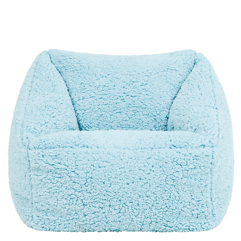 Kids Natalia Teddy Fleece Armchair Bean Bag - Frozen Blue