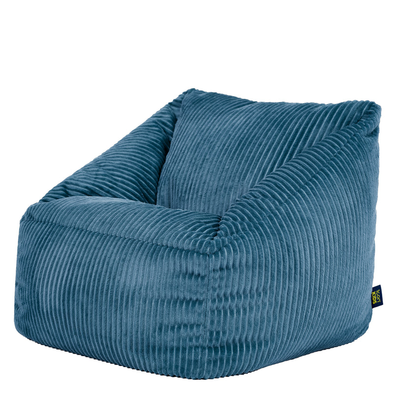 Kids Natalia Cord Armchair Bean Bag - Denim Blue