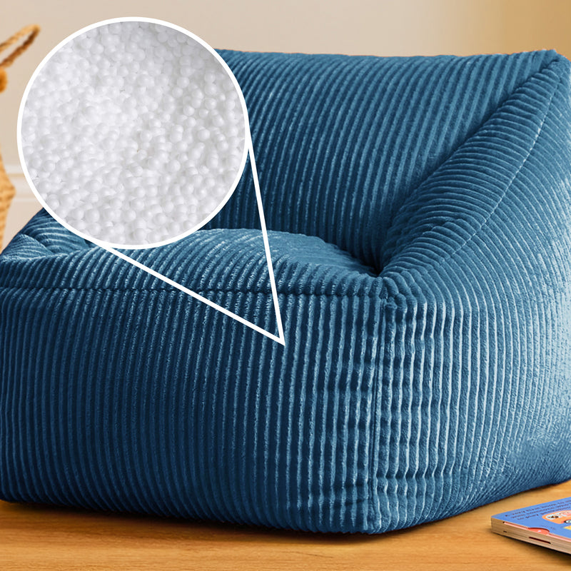 Kids Natalia Cord Armchair Bean Bag - Denim Blue