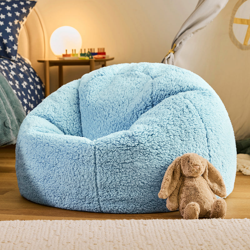 Kids XL Kingston Teddy Fleece Classic Bean Bag - Frozen Blue