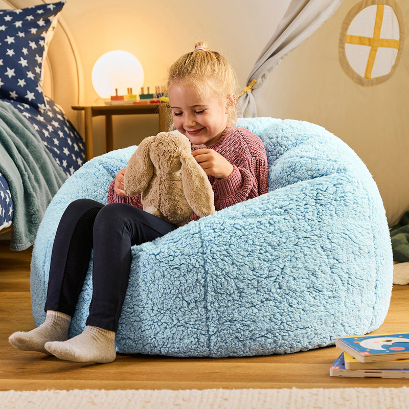 Kids XL Kingston Teddy Fleece Classic Bean Bag - Frozen Blue