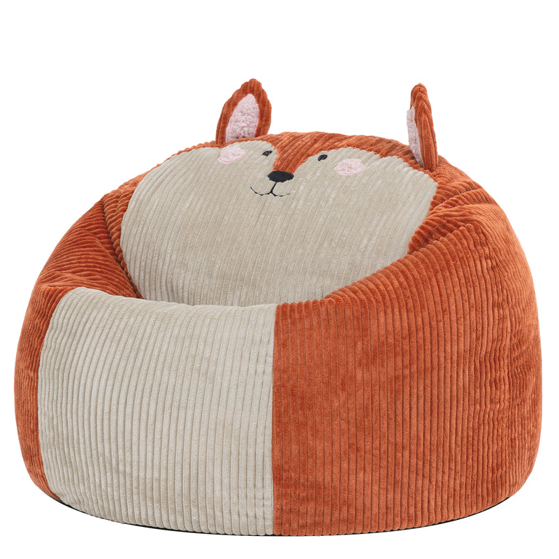 Kids Freddie Fox Cord Bean Bag Chair and Cushion - Terracotta