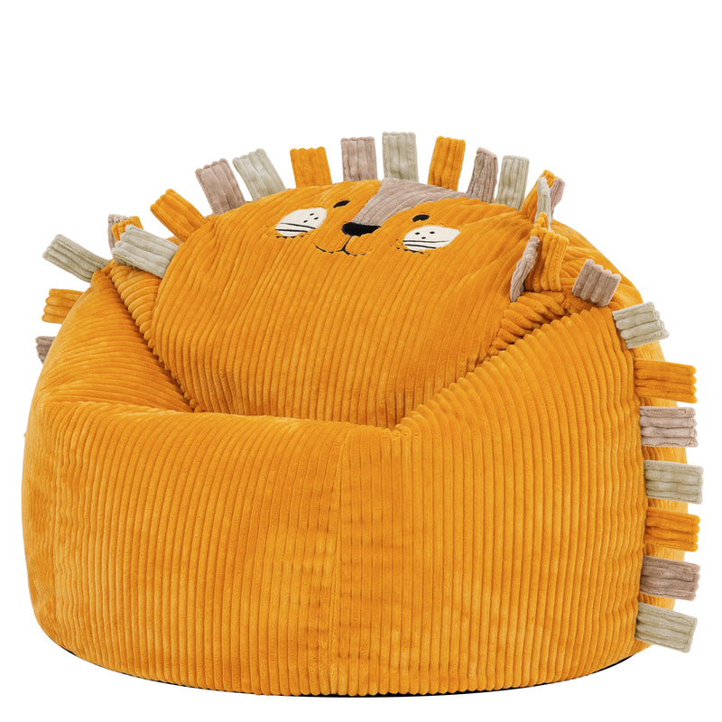 Kids Leon Lion Cord Bean Bag Chair and Cushion - Ochre