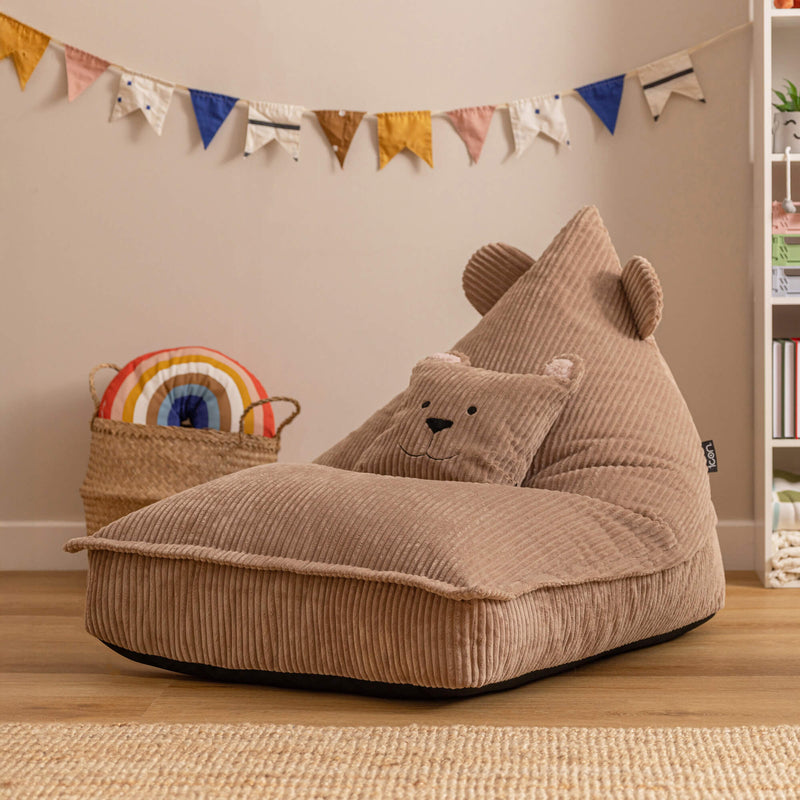 Kids Animal Friends Lounger Bean Bag - Brown