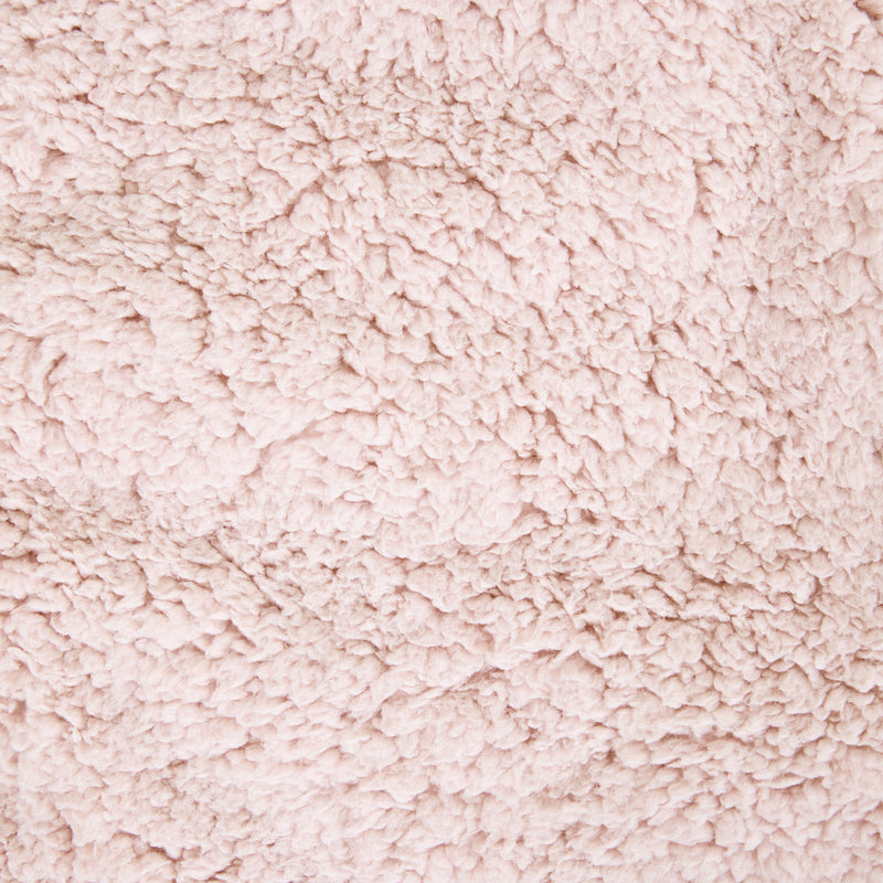 Mini Amara Teddy Fleece Square Footstool - Pink