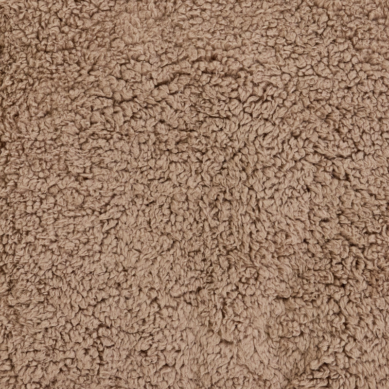 Mini Amara Teddy Fleece Square Footstool - Mocha Brown
