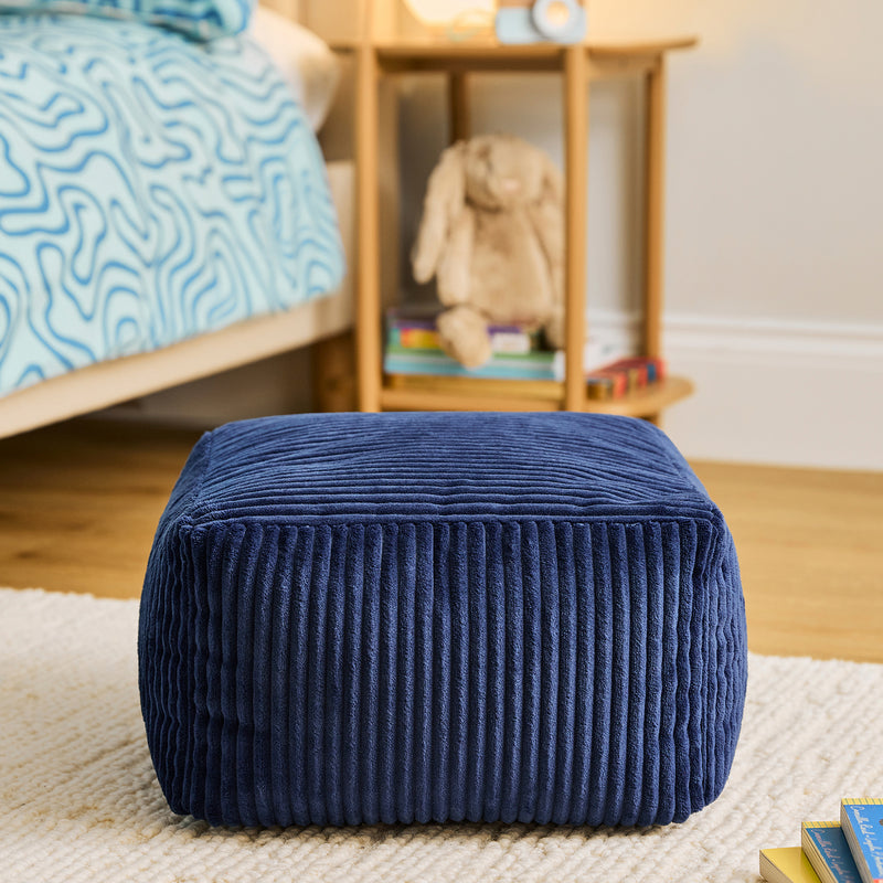 Mini Amara Cord Square Footstool - Navy