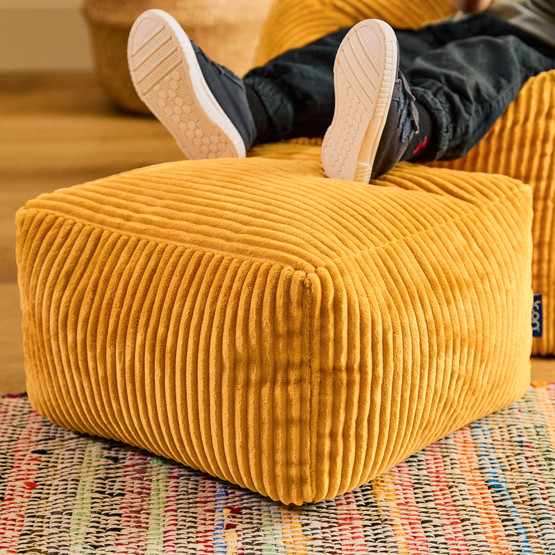 Mini Amara Cord Square Footstool - Ochre