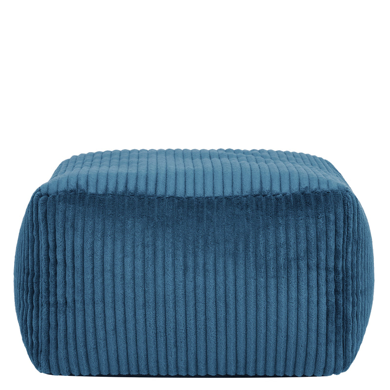 Mini Amara Cord Square Footstool - Denim Blue