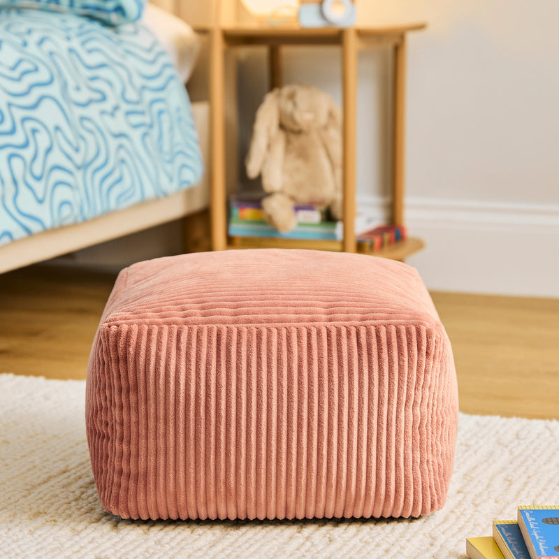 Mini Amara Cord Square Footstool - Pink