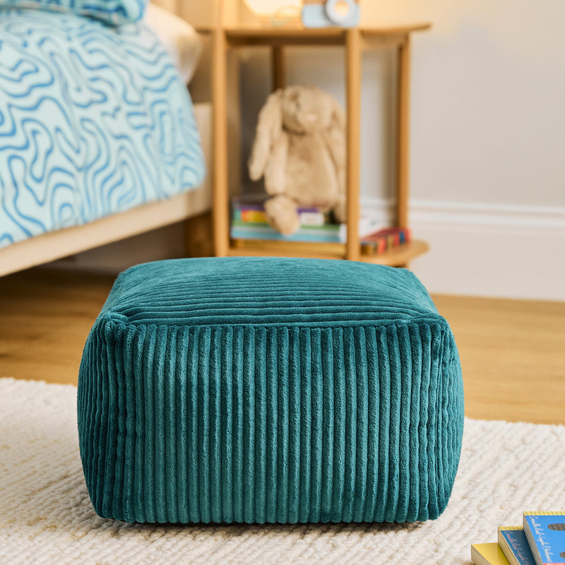 Mini Amara Cord Square Footstool - Teal