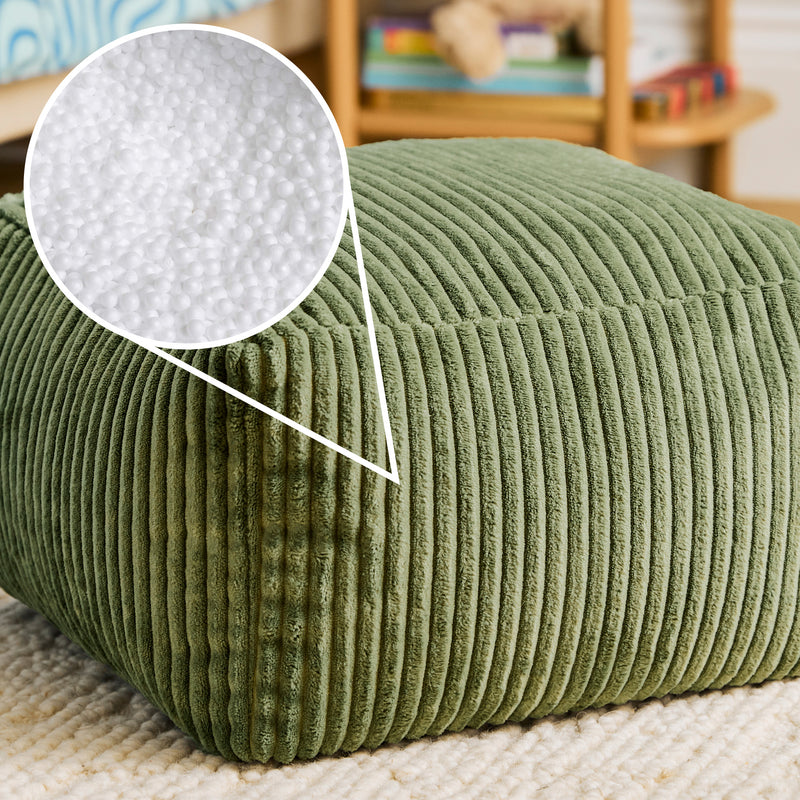 Mini Amara Cord Square Footstool - Sage Green