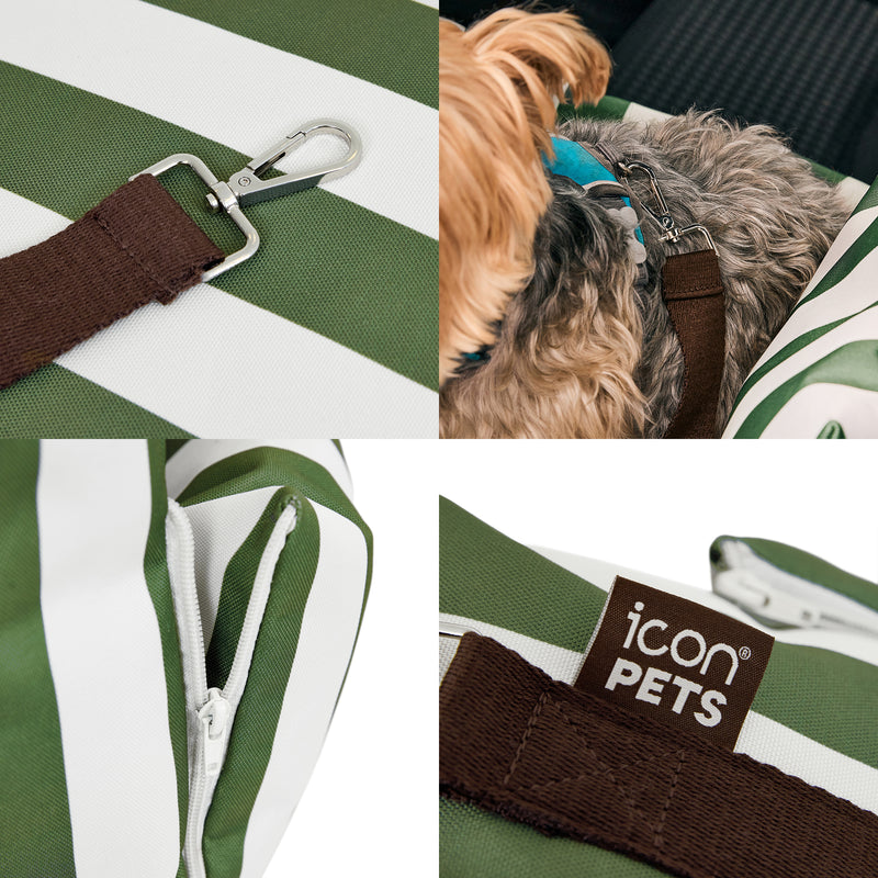 Pet Travel Bed - Small - Stripe Green