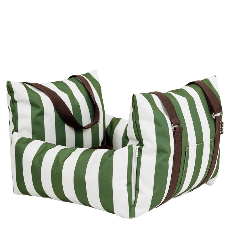 Pet Travel Bed - Small - Stripe Green
