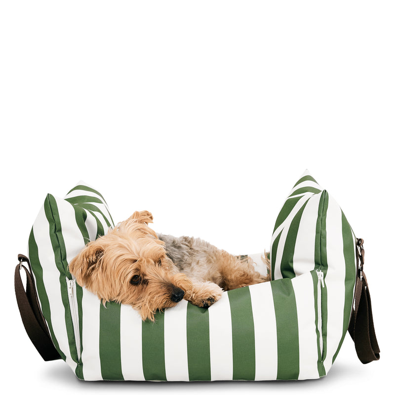 Pet Travel Bed - Small - Stripe Green