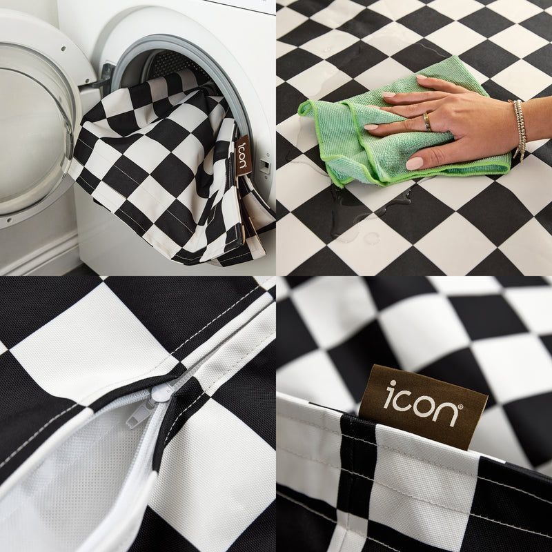 Pet Floor Cushion - Medium - Checkerboard Mono