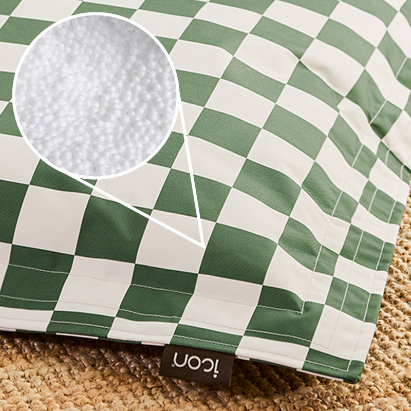 Pet Floor Cushion - Medium - Checkerboard Stripe Sage Green