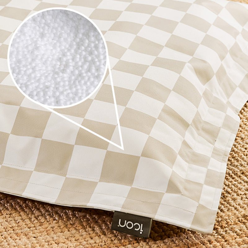 Pet Floor Cushion - Medium - Checkerboard Stripe Natural