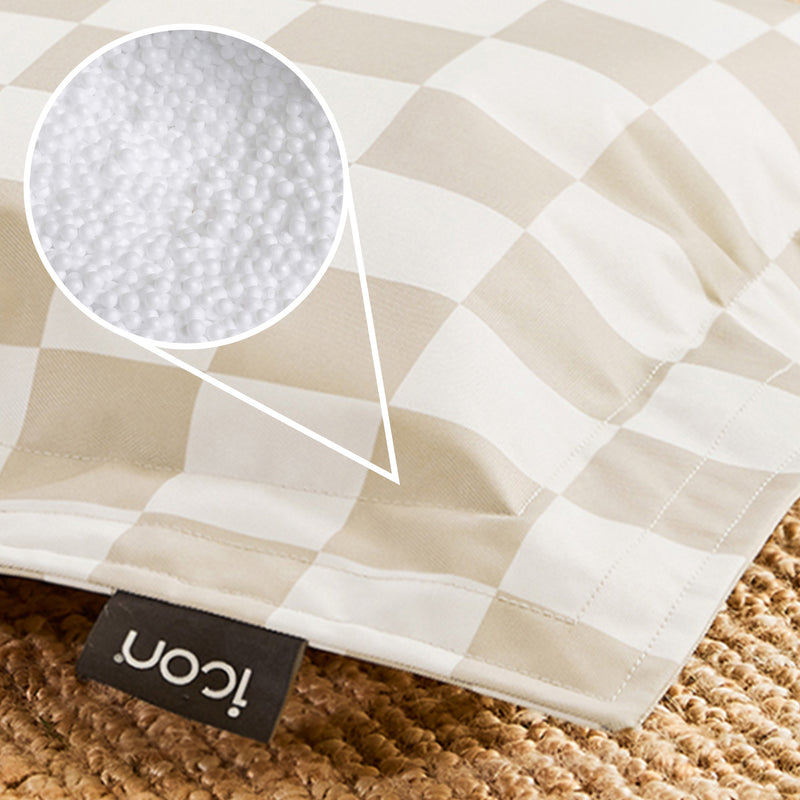 Pet Floor Cushion - Small - Checkerboard Stripe Natural