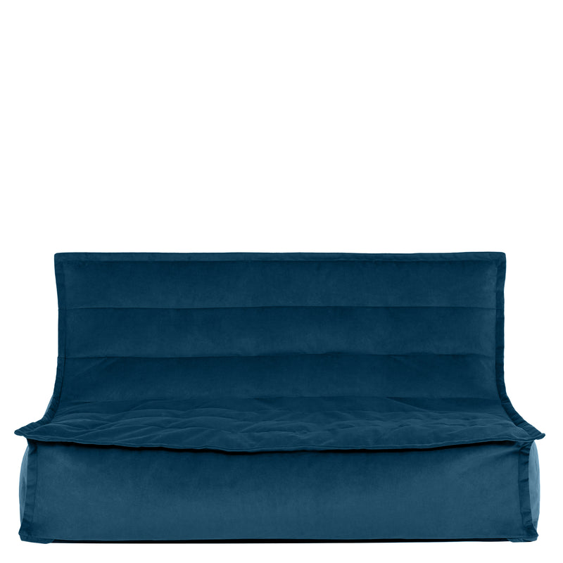 Kota Velvet Sofa Bean Bag - Ink Blue