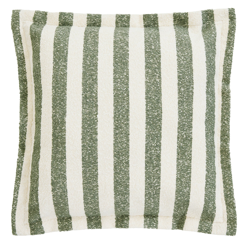 Sofia Stripe Bouclé Pillow Top Footstool - Olive Green