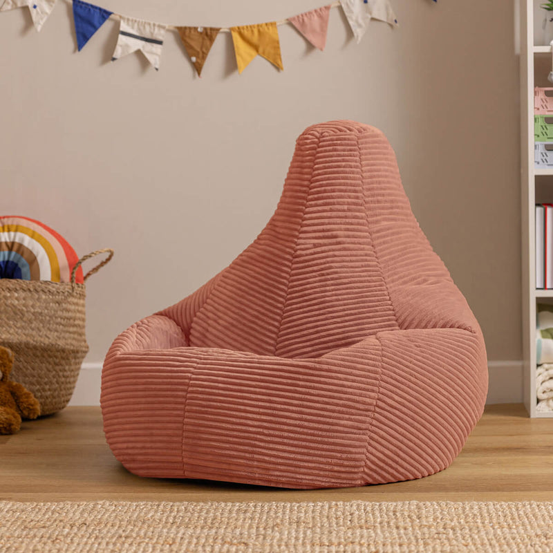 Kids Dalton Cord High Back Bean Bag - Pink
