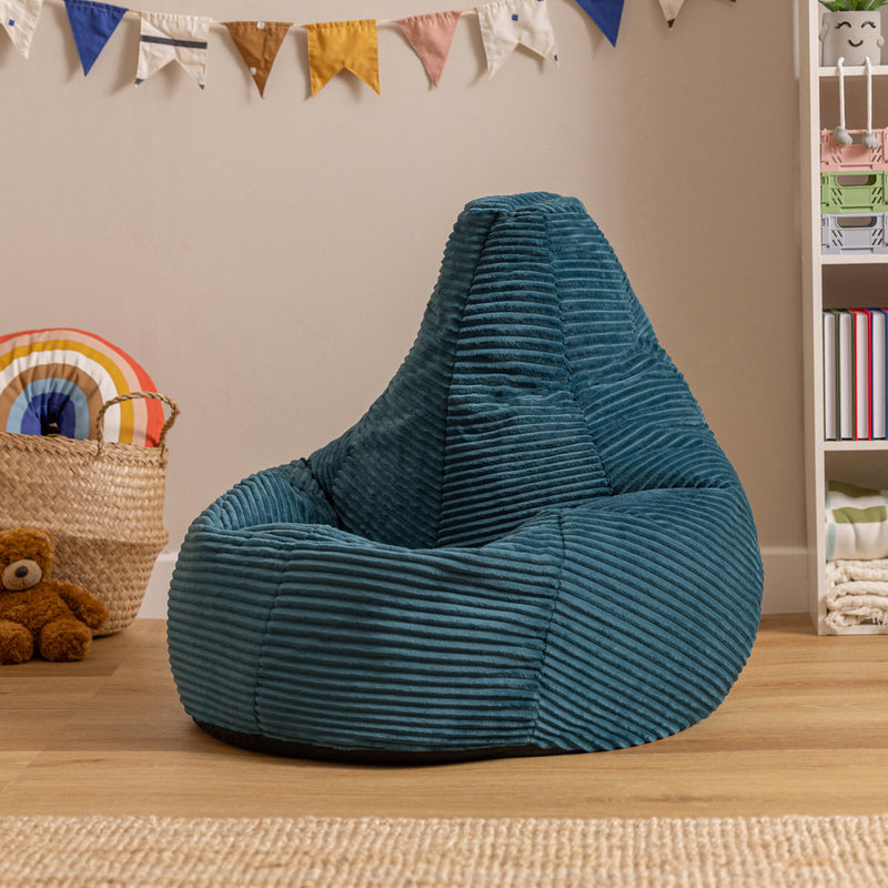Kids Dalton Cord High Back Bean Bag - Teal