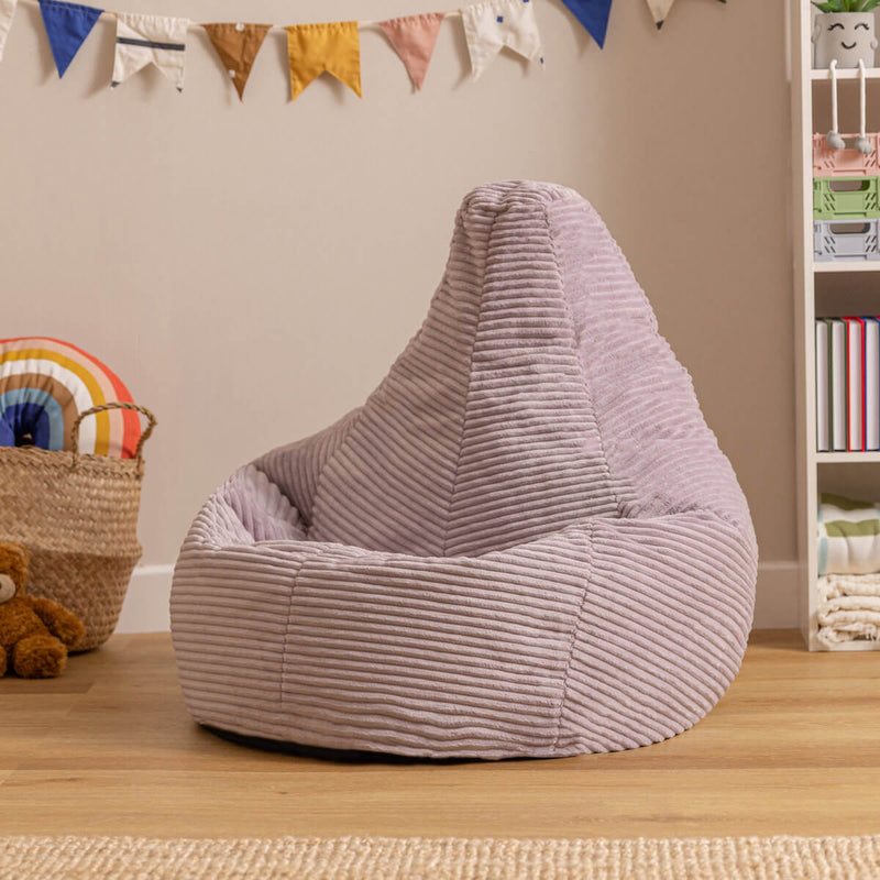Kids Dalton Cord High Back Bean Bag - Heather