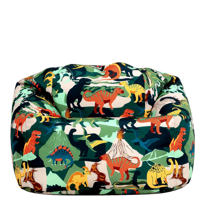 Kids Dinosaur Print Classic Bean Bag - Green